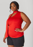 One Shoulder Scarf Neck Top