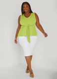 Tie Front Peplum Top