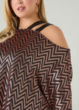 Cold Shoulder Metallic Top