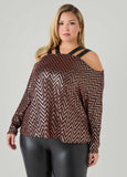 Cold Shoulder Metallic Top