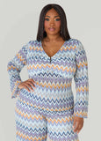 U Ring Chevron Knit Top