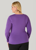 Embellished Draped Knit Top
