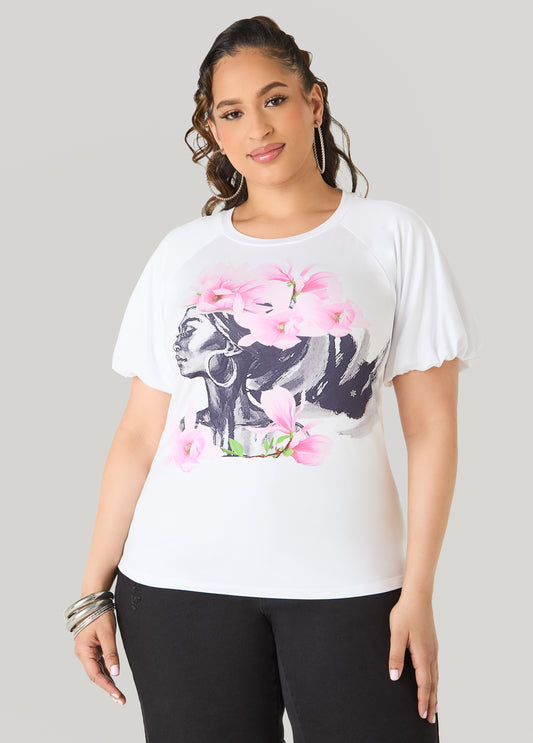 Flower Queen Puff Sleeved Tee