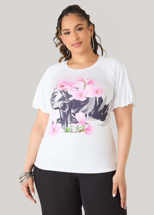 Flower Queen Puff Sleeved Tee