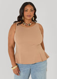Stretch Crepe Peplum Top