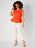 Stretch Crepe Peplum Top