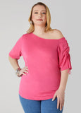 Plus Size Asymmetric Ruched Top