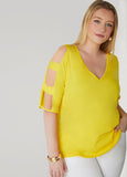 Cutout Sleeve Jersey Top