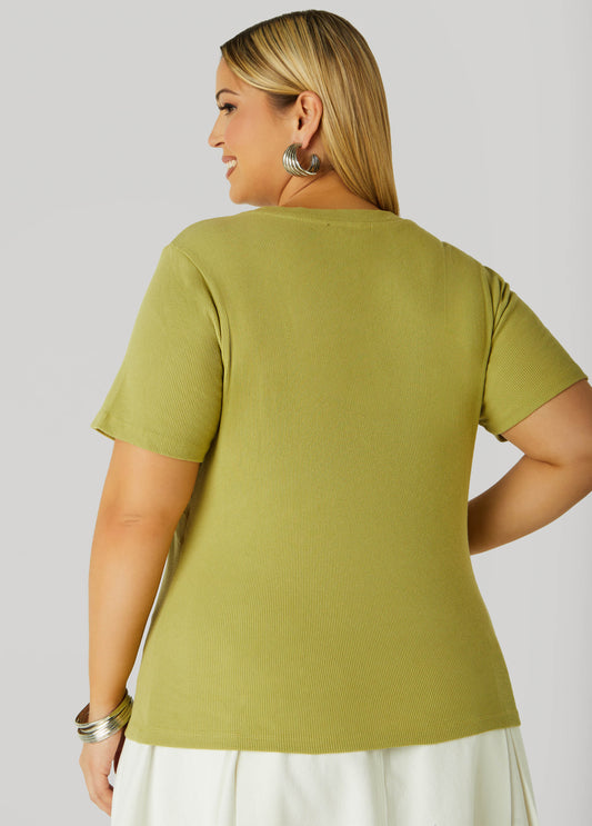 Cutout Ribbed Top