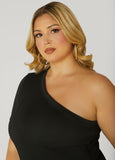 Textured One Shoulder Top