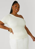 Plus Size Textured One Shoulder Top