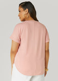 Cuffed Metallic Trimmed Tee