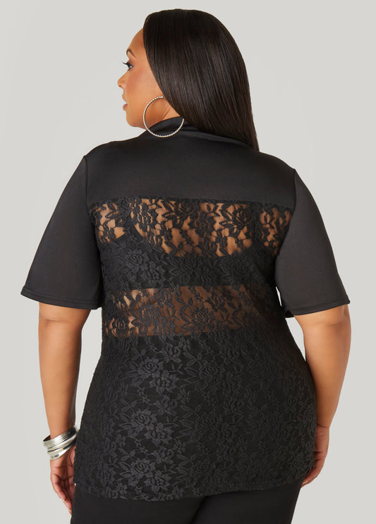 Crystal 01 Lace Jersey Tee