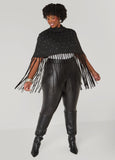 Plus Size Fringed Crystal Cape