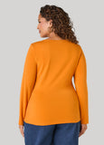Ring Embellished Faux Wrap Top
