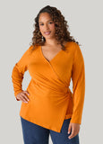 Ring Embellished Faux Wrap Top