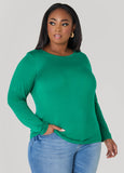 Plus Size Basic Long Sleeved Jersey Tee