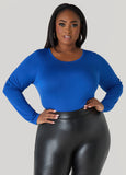 Plus Size Long Sleeve Tee Basic T Shirt Essential Top Jersey Tee