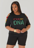 Plus Size Juneteenth Its In My DNA graphic t shirt cutout crystal tee
