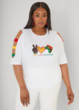 Plus Size Juneteenth Its In My DNA graphic t shirt cutout crystal tee