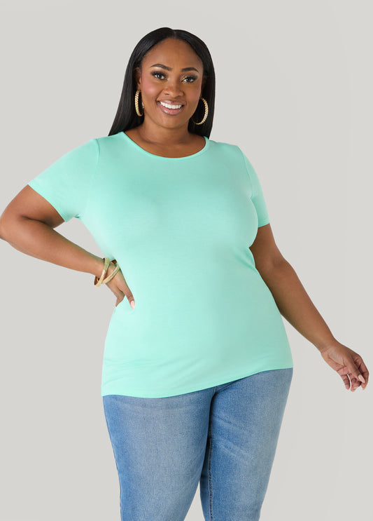 Plus Size Short Sleeved Tee Basic T Shirt Essential Top Jersey Tee