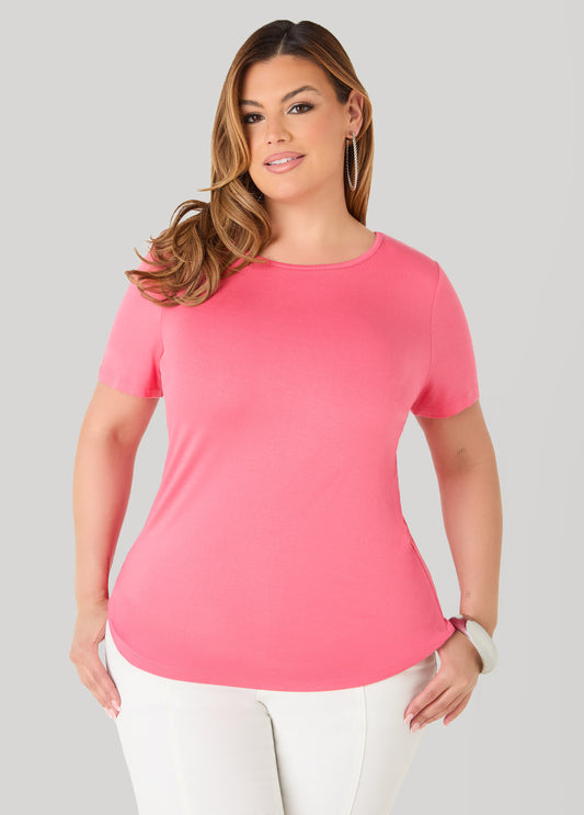 Plus Size Short Sleeve Tee T Shirt Jersey Top Basic Everyday Tee