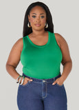 Plus Size Chic Sleeveless Plus Size Slinky Knit Cami Tank Top