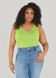 Plus Size Chic Sleeveless Plus Size Slinky Knit Cami Tank Top