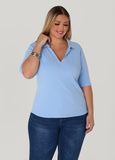 V Neck Ribbed Top
