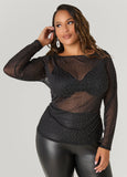 Studded Mesh Top