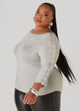 Embellished Paneled Jersey Top