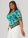 Floral Print Point Hem Top
