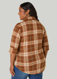 Button Front Plaid Shirt