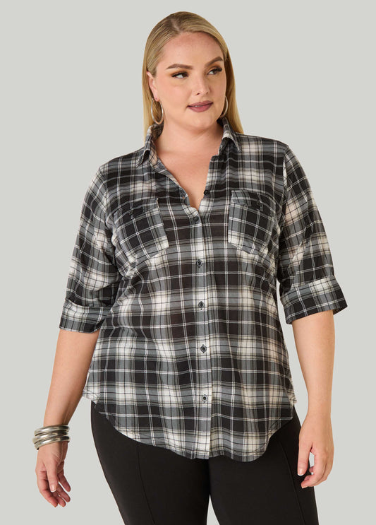 Plaid Button Front Shirt