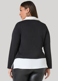 Paneled Faux Pearl Trimmed Top