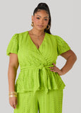 Textured Faux Wrap Top