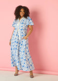 Plus Size Floral Crepe Shirt Plus Size Summer Top Party Top Set