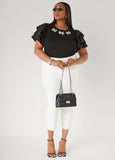 Plus Size Short Sleeve Cotton Tee Crystal Jersey T Shirt