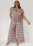 Chevron Knit Faux Wrap Top