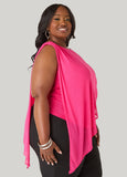 Asymmetric Draped Mesh Top