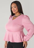 Puff Sleeved Peplum Top
