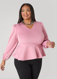 Puff Sleeved Peplum Top