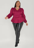 Puff Sleeved Peplum Top