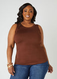 Plus Size Basic Tank Top Loose Plus Size Everyday Basic Knit Cami
