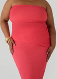 Textured Asymmetric Tube Top
