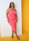 Plus Size Tube Top Sexy Trendy Summer Strapless Top Matching Set