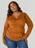 Pleated Faux Wrap Top