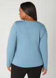 Gathered Textured Knit Top