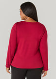 Gathered Textured Knit Top