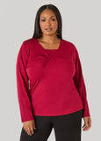 Gathered Textured Knit Top